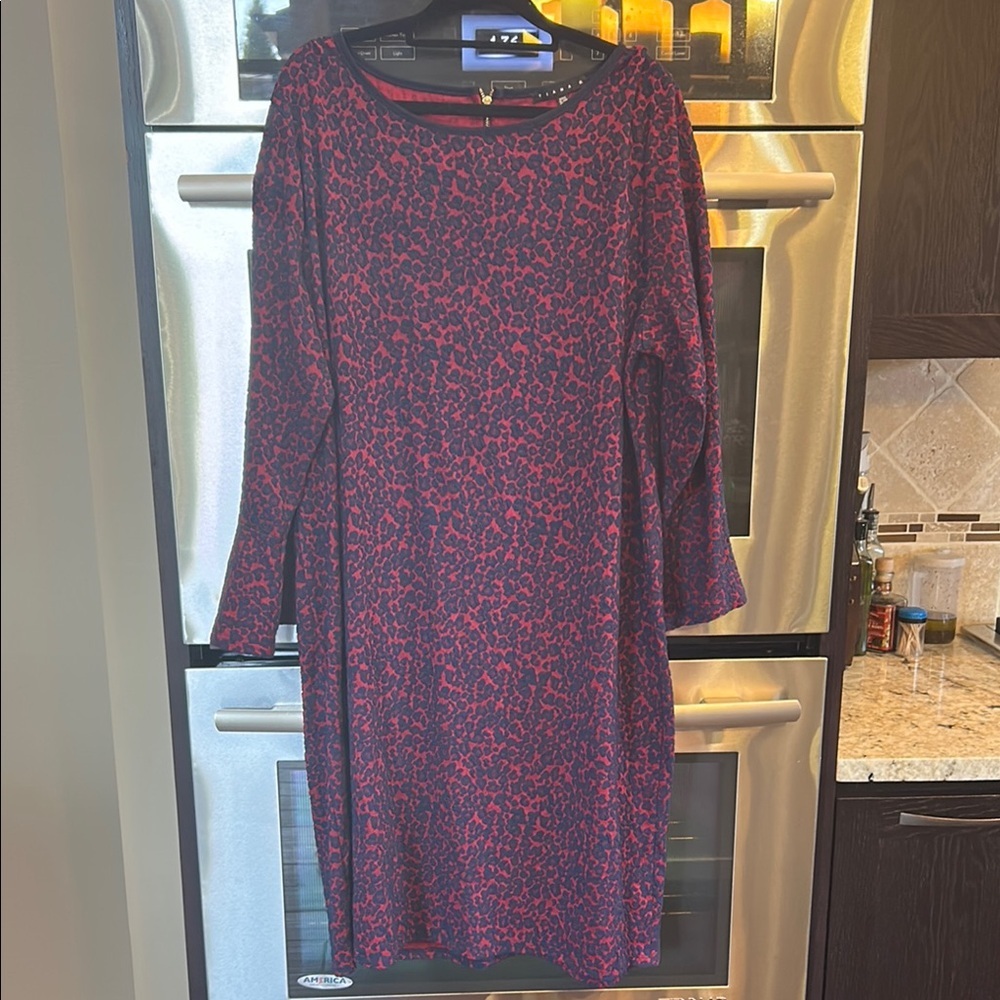 Tiana B Red Sheath Dress with Dolman Sleeves